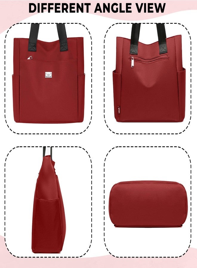Kraptick Canvas Tote Bags - Stylish Shoulder Tote Bag Everyday Use For Women, Reusable Compact Tote Bag Perfect as a Grocery, Shopping Bags for Grocery (Red) - Image 2